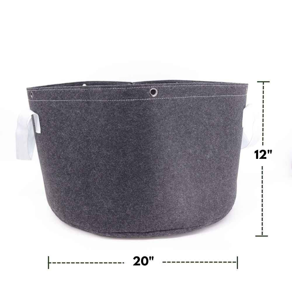 Premium Eco-Friendly Grow Bags 5-Pack - 400G Heavy-Duty (15 Gallons)